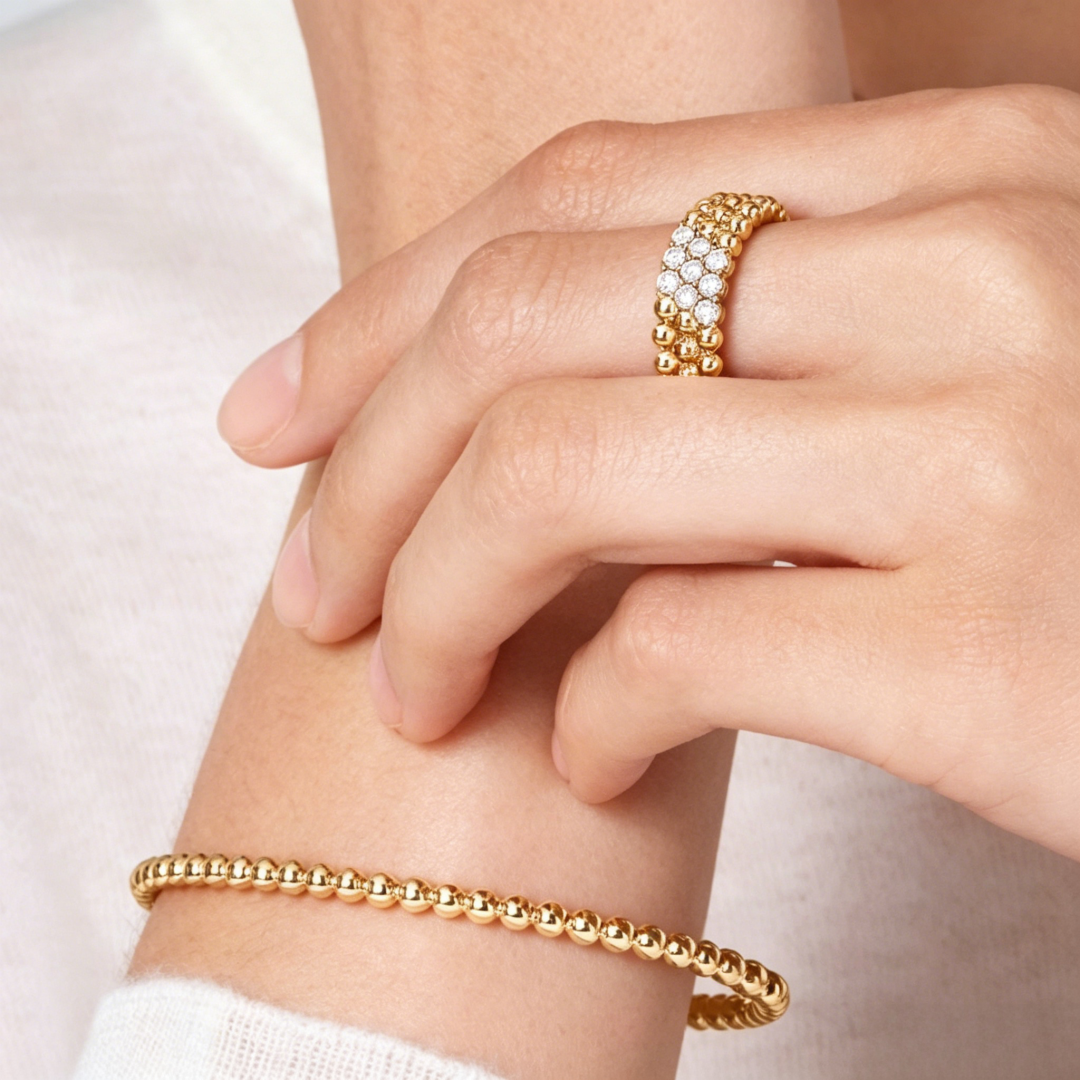 [Limara]  THREE-ROW DIAMOND RING
