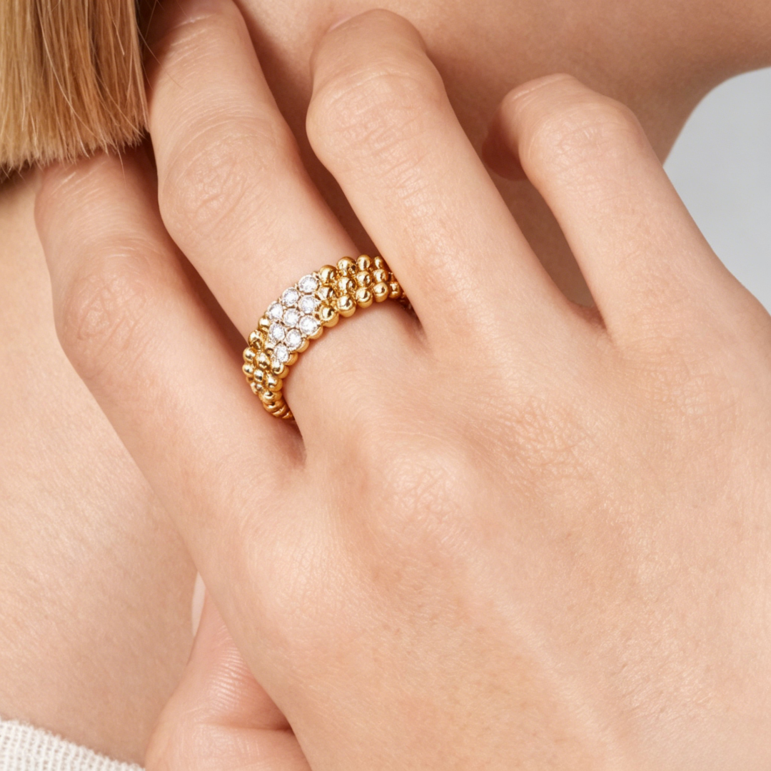 [Limara]  THREE-ROW DIAMOND RING