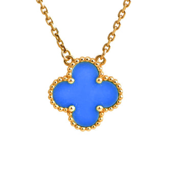 [Limara]CLOVER 15MM BLUE AGATE NECKLACE