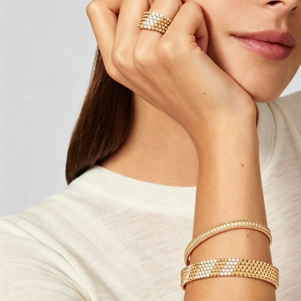 [Limara]   FIVE-ROW DIAMOND BRACELET