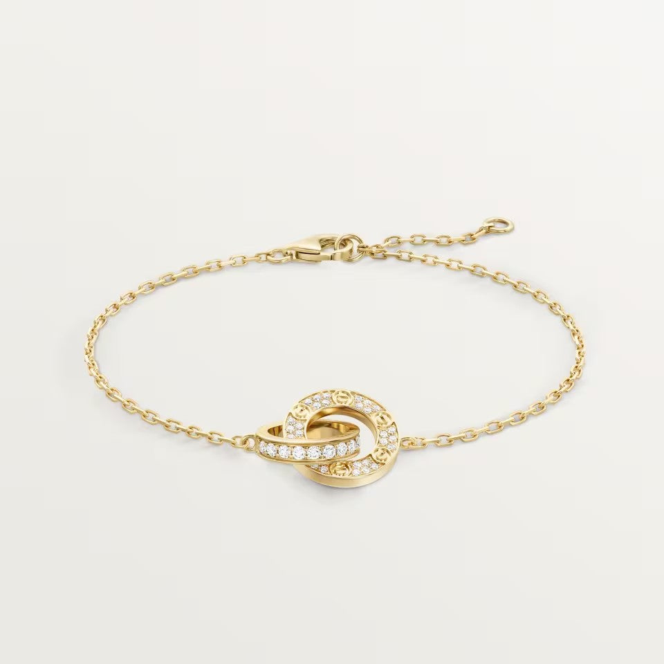 [Limara] LOVE DOUBLE RING FULL DIAMOND BRACELET