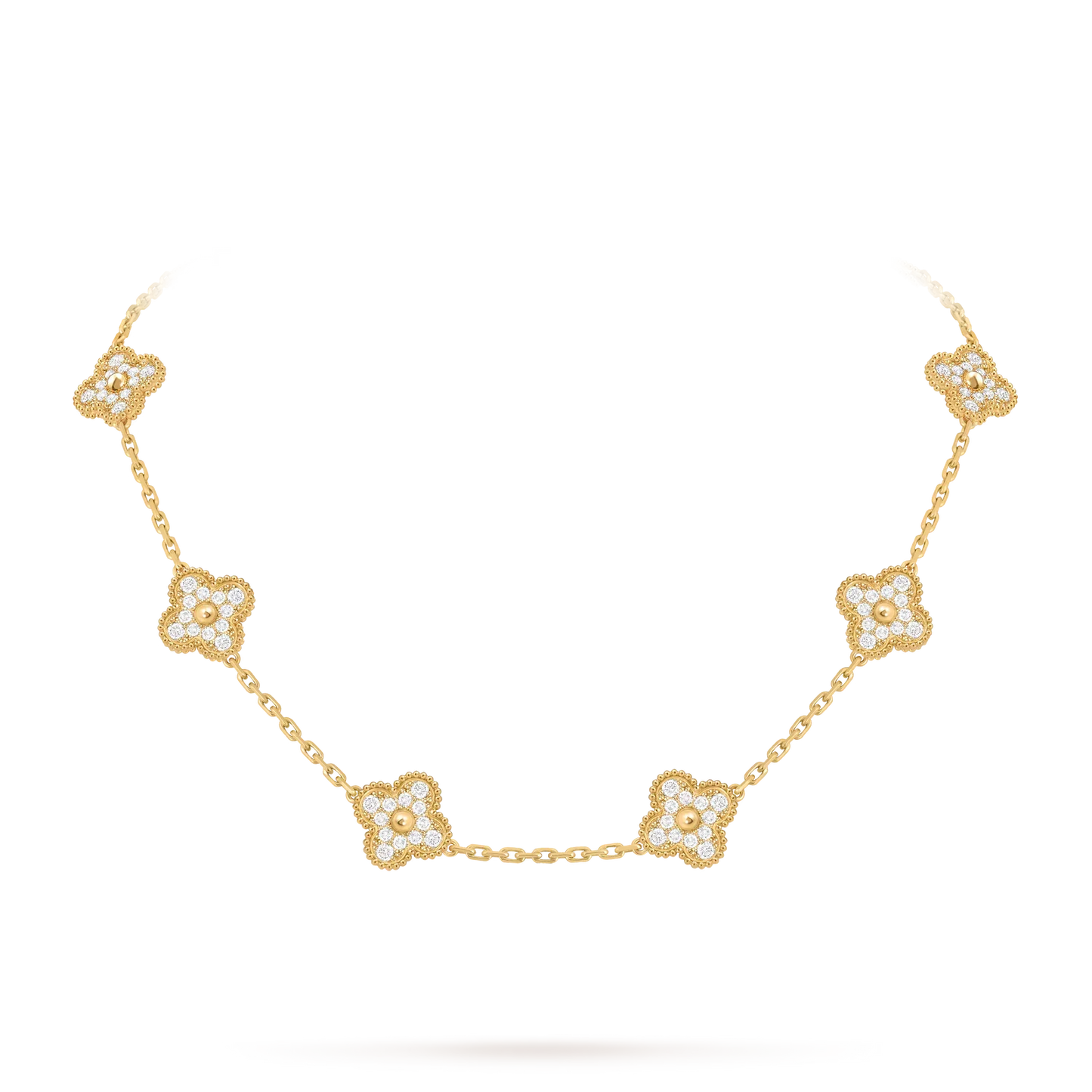 [Limara]CLASSIC LUCKY 10-MOTIF CLOVER NECKLACE GOLD COLLECTION