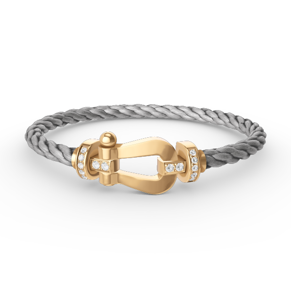 [Limara]FORCE LARGE HORSESHOE HALF DIAMOND BRACELET - GOLD