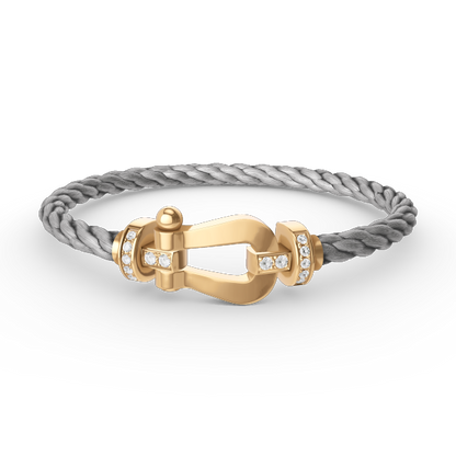[Limara]FORCE LARGE HORSESHOE HALF DIAMOND BRACELET - GOLD