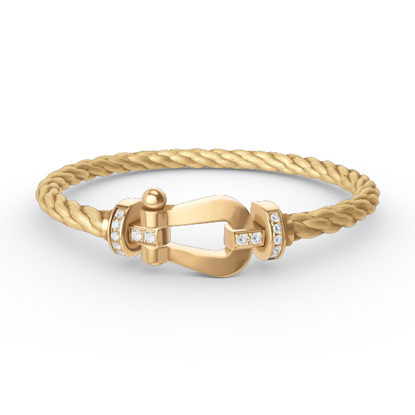 [Limara]FORCE LARGE HORSESHOE HALF DIAMOND BRACELET - GOLD