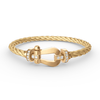 [Limara]FORCE LARGE HORSESHOE HALF DIAMOND BRACELET - GOLD