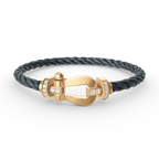 [Limara]FORCE LARGE HORSESHOE HALF DIAMOND BRACELET - GOLD