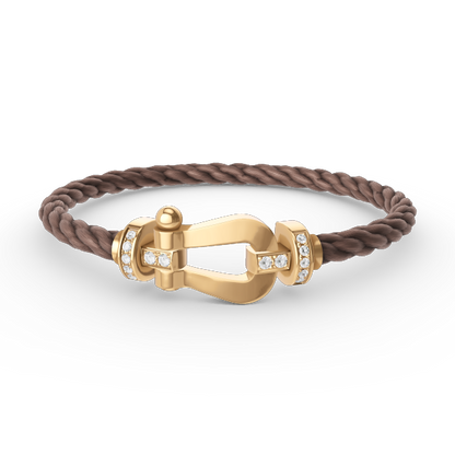 [Limara]FORCE LARGE HORSESHOE HALF DIAMOND BRACELET - GOLD