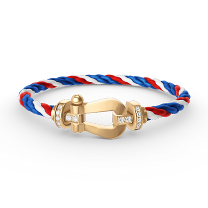 [Limara]FORCE LARGE HORSESHOE HALF DIAMOND BRACELET - GOLD