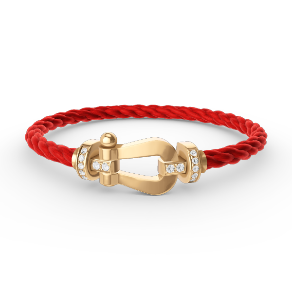 [Limara]FORCE LARGE HORSESHOE HALF DIAMOND BRACELET - GOLD
