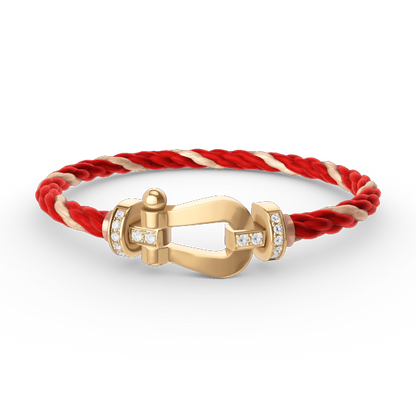[Limara]FORCE LARGE HORSESHOE HALF DIAMOND BRACELET - GOLD