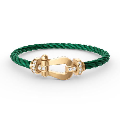 [Limara]FORCE LARGE HORSESHOE HALF DIAMOND BRACELET - GOLD