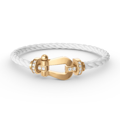 [Limara]FORCE LARGE HORSESHOE HALF DIAMOND BRACELET - GOLD
