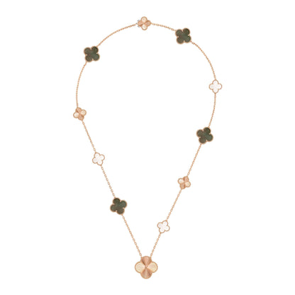 [Limara]DETACHABLE 15-MOTIF CLOVER STATEMENT SET - GREY MOTHER-OF-PEARL & LASER