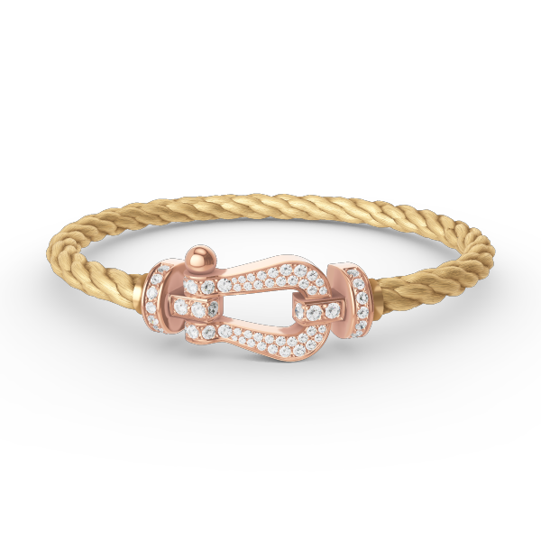 [Limara]FORCE LARGE HORSESHOE FULL DIAMOND BRACELET - ROSE GOLD
