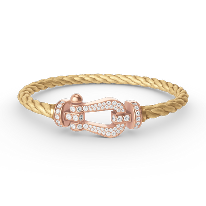 [Limara]FORCE LARGE HORSESHOE FULL DIAMOND BRACELET - ROSE GOLD