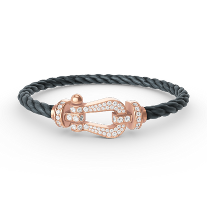 [Limara]FORCE LARGE HORSESHOE FULL DIAMOND BRACELET - ROSE GOLD