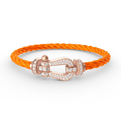 [Limara]FORCE LARGE HORSESHOE FULL DIAMOND BRACELET - ROSE GOLD