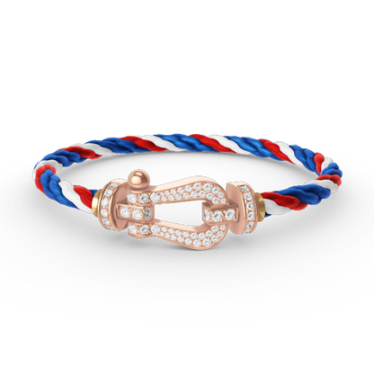 [Limara]FORCE LARGE HORSESHOE FULL DIAMOND BRACELET - ROSE GOLD