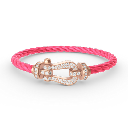 [Limara]FORCE LARGE HORSESHOE FULL DIAMOND BRACELET - ROSE GOLD