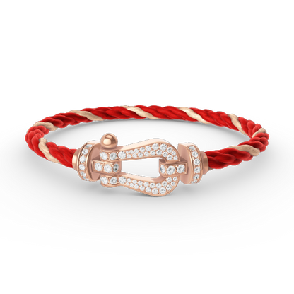 [Limara]FORCE LARGE HORSESHOE FULL DIAMOND BRACELET - ROSE GOLD