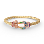 [Limara]FORCE LARGE HORSESHOE COLORED DIAMOND BRACELET - ROSE GOLD