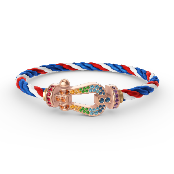 [Limara]FORCE LARGE HORSESHOE COLORED DIAMOND BRACELET - ROSE GOLD