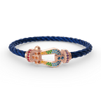 [Limara]FORCE LARGE HORSESHOE COLORED DIAMOND BRACELET - ROSE GOLD