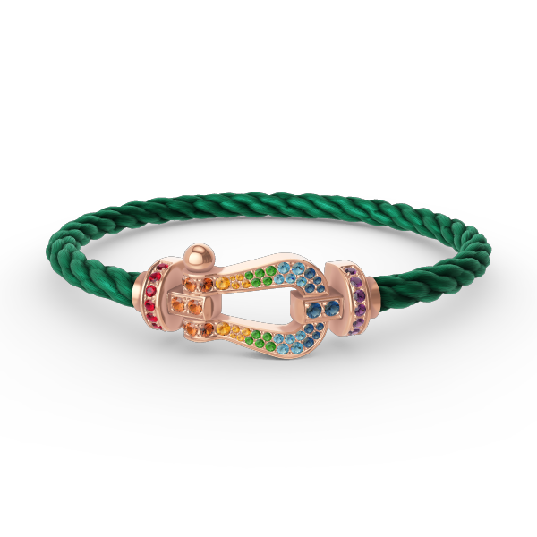 [Limara]FORCE LARGE HORSESHOE COLORED DIAMOND BRACELET - ROSE GOLD