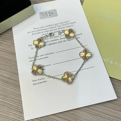 [Limara]LUCKY CLOVER 5-MOTIF BRACELET - LASER COLLECTION
