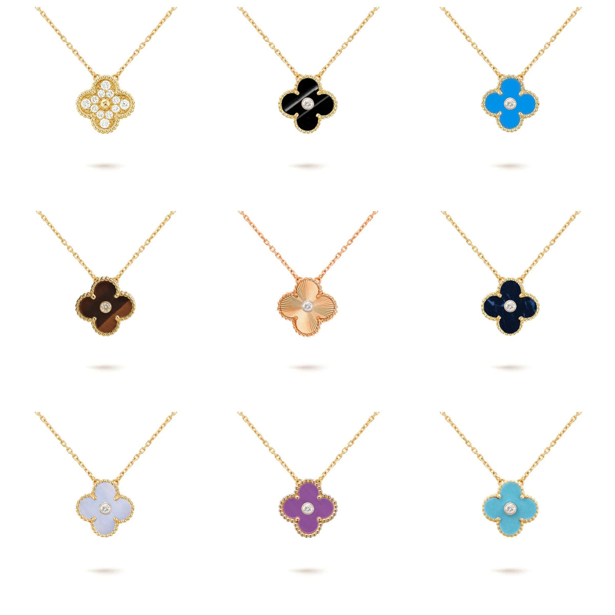 [Limara] CLOVER 15MM DIAMOND SINGLE FLOWER NECKLACE COLLECTION
