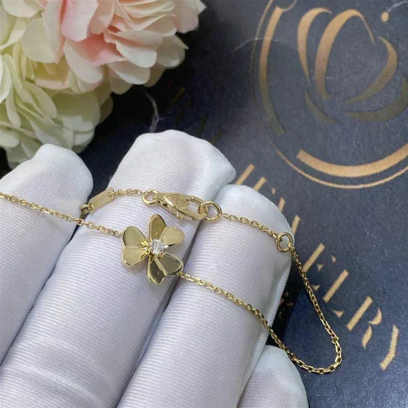 [Limara]FRIVOLE GOLD FLOWER PINK MALACHITE BRACELET