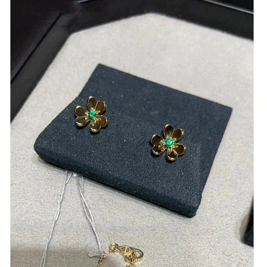 [Limara]FRIVOLE  FLOWER MALACHITE EARRINGS