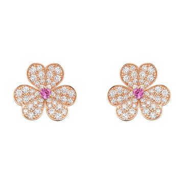 [Limara]FRIVOLE PINK GOLD FLOWER DIAMOND EARRINGS