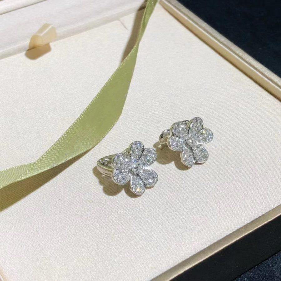 [Limara]FRIVOLE SILVER FLOWER DIAMOND EARRINGS