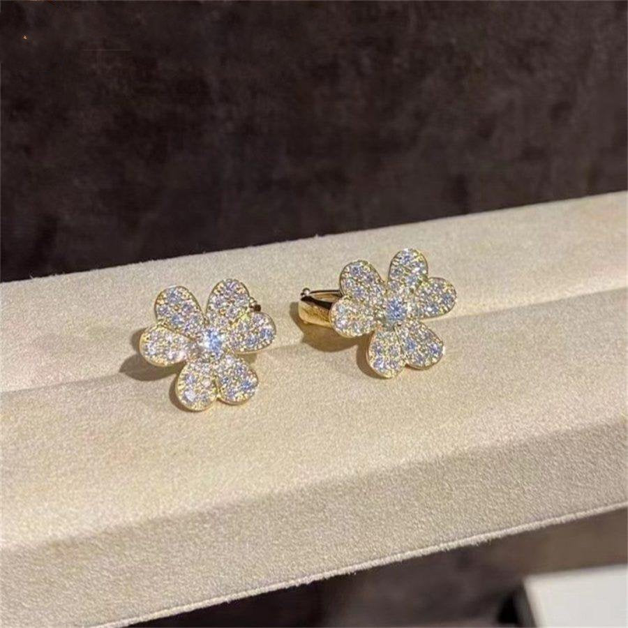 [Limara]FRIVOLE GOLD FLOWER DIAMOND EARRINGS