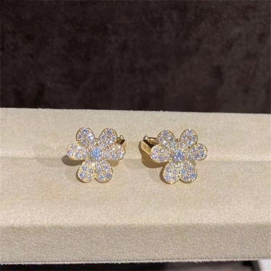[Limara]FRIVOLE GOLD FLOWER DIAMOND EARRINGS
