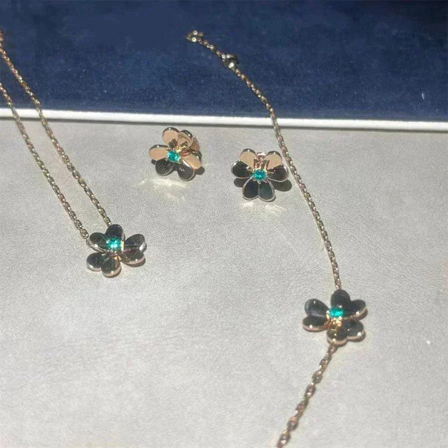 [Limara]FRIVOLE  FLOWER MALACHITE EARRINGS