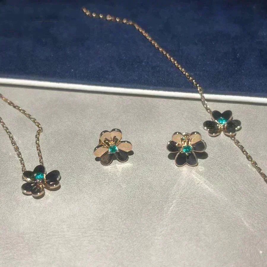 [Limara]FRIVOLE  FLOWER MALACHITE EARRINGS