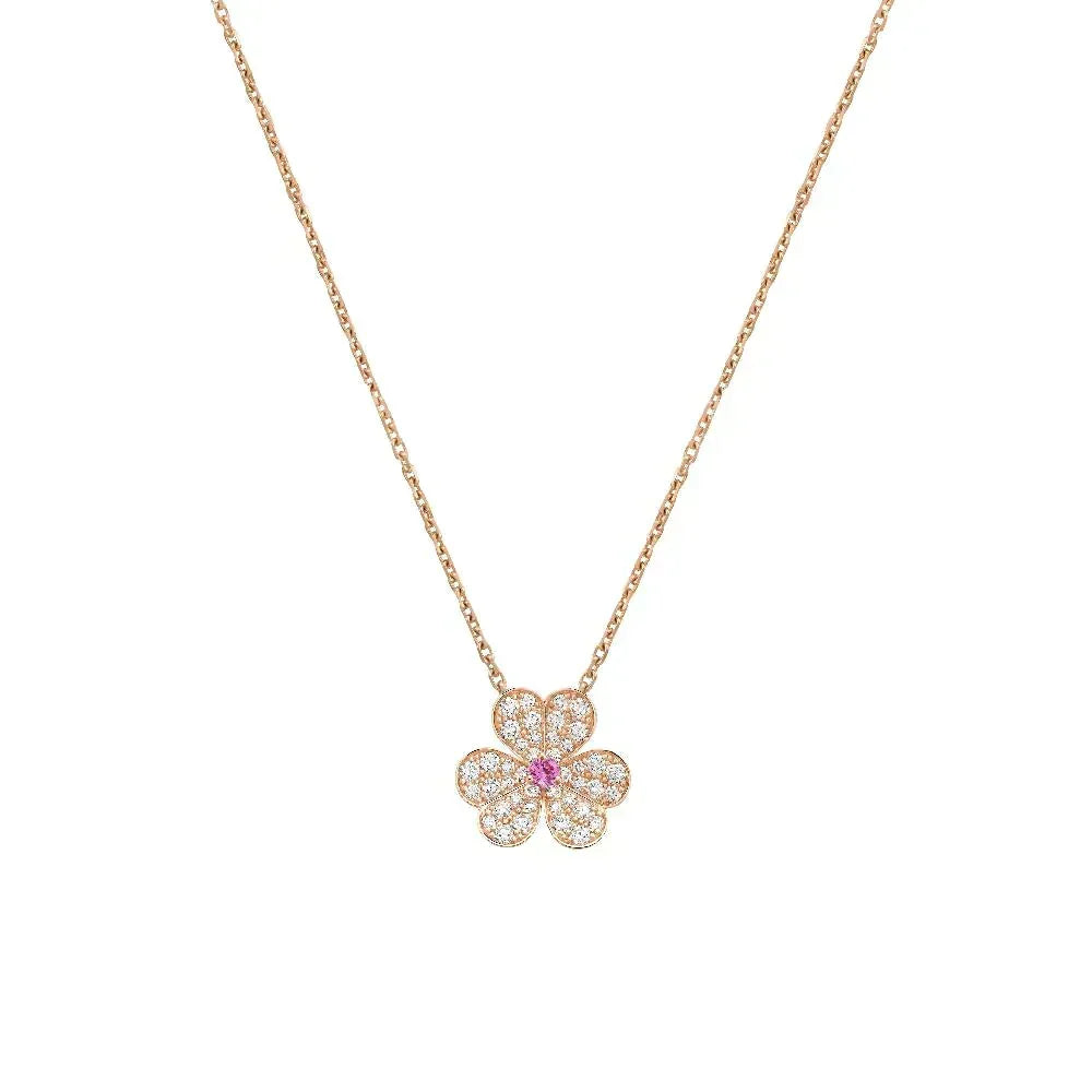 [Limara]FRIVOLE ROSE GOLD FLOWER DIAMOND NECKLACE