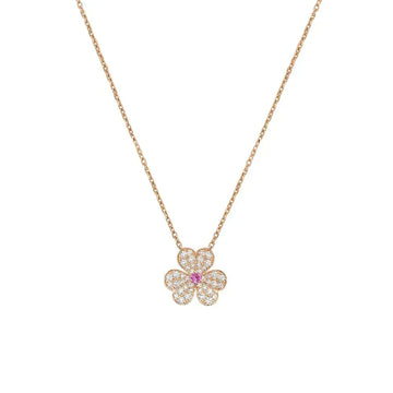 [Limara]FRIVOLE ROSE GOLD FLOWER DIAMOND NECKLACE
