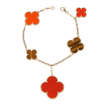 [Limara]CLOVER BRACELET 5 MOTIFS CARNELIAN TIGER EYE
