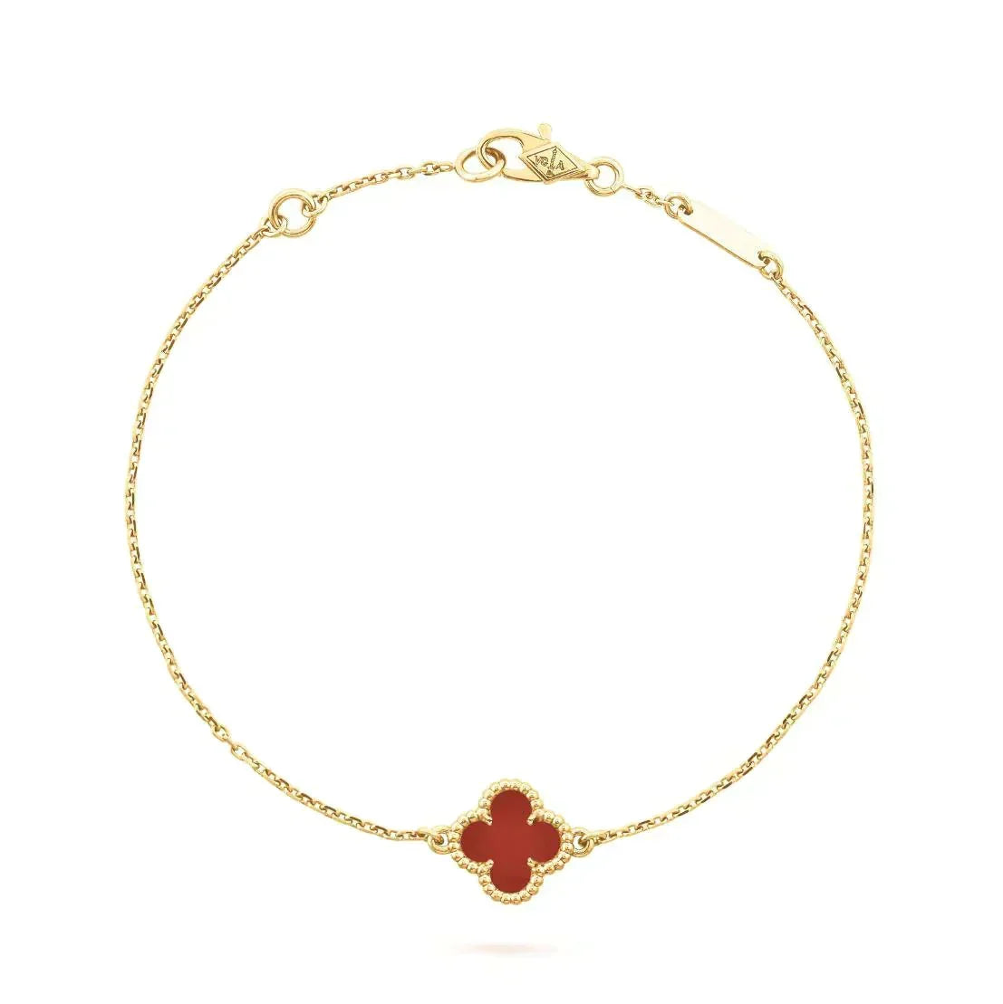 [Limara]CLOVER  CARNELIAN SINGLE FLOWER BRACELET