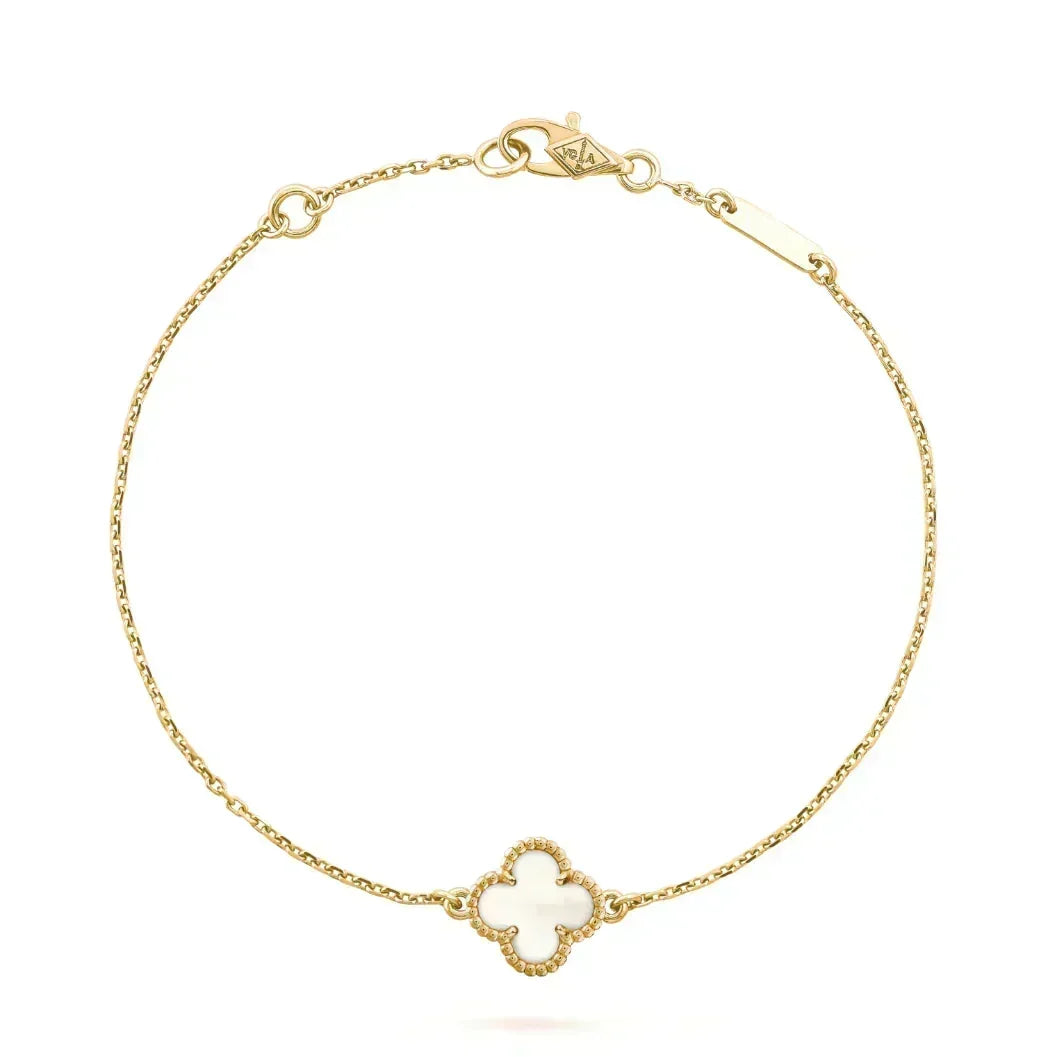 [Limara] Clover White Mother-of-Pearl & JUSTE Bracelet Stack Set