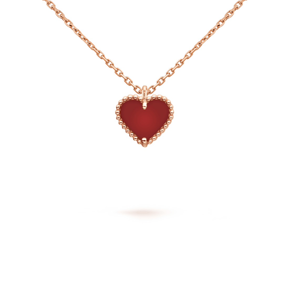 [Limara]SWEET CLOVER CARNELIAN HEART NECKLACE