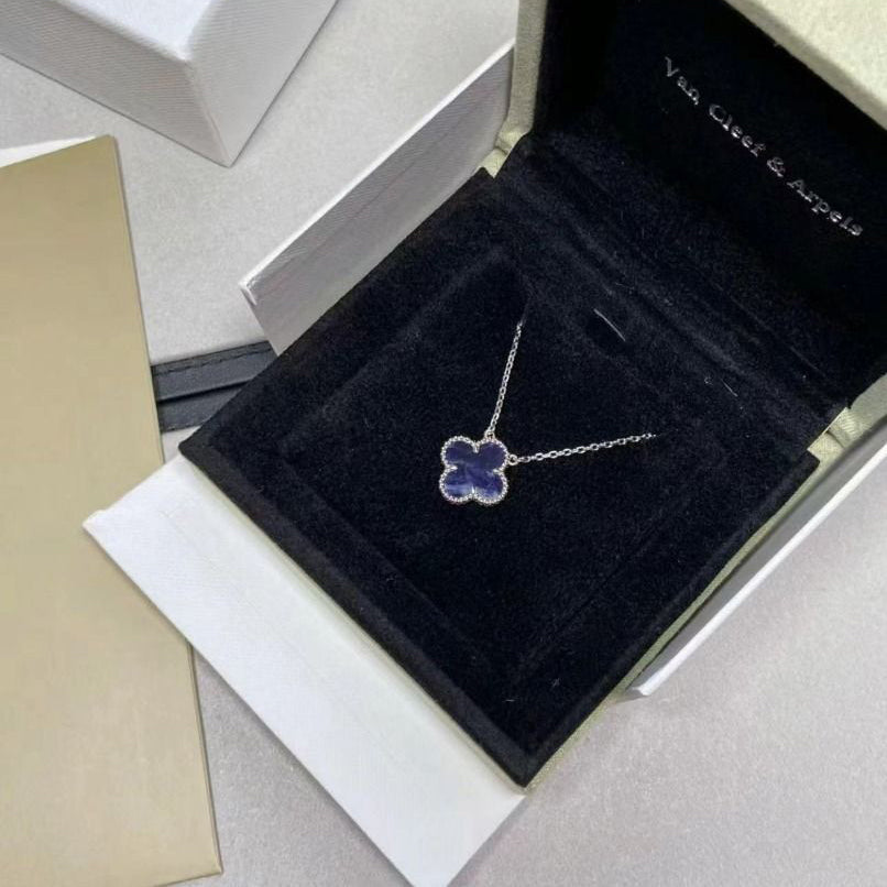 [Limara] CLOVER 15MM PIETERSITE NECKLACE SILVER