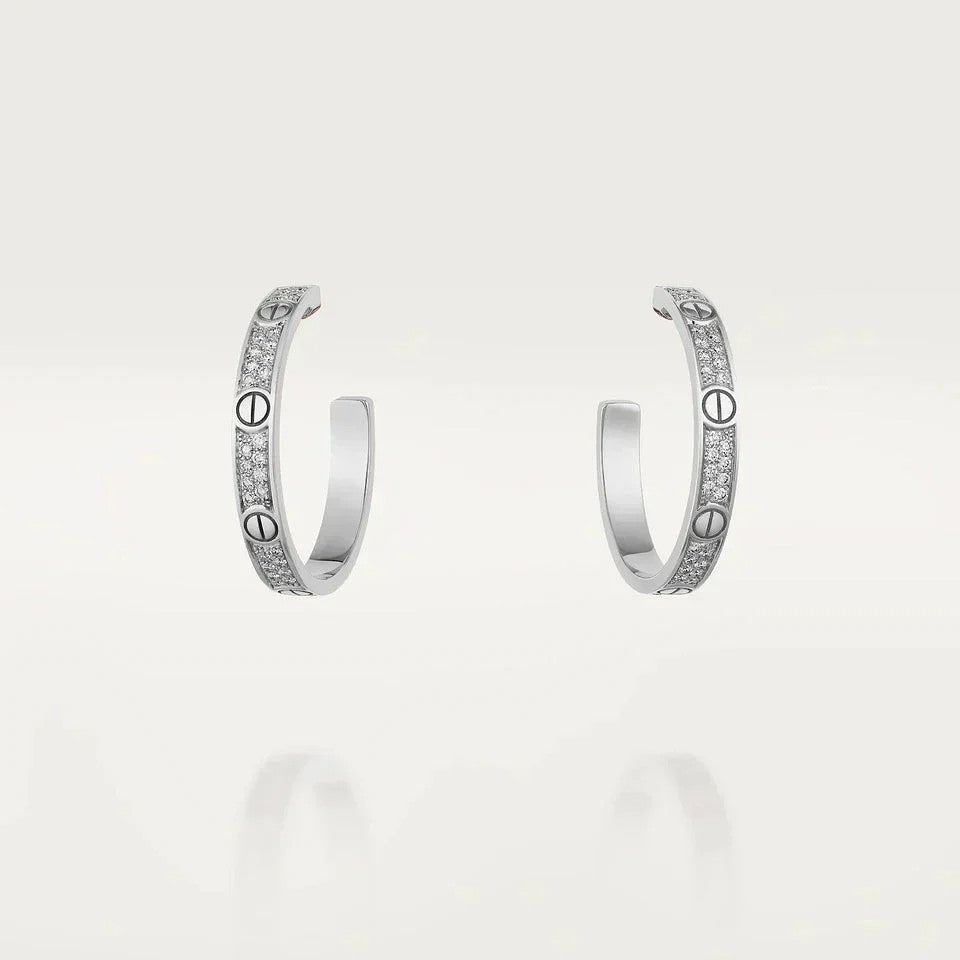 [Limara] LOVE EARRINGS 3.6MM DIAMOND PAVED