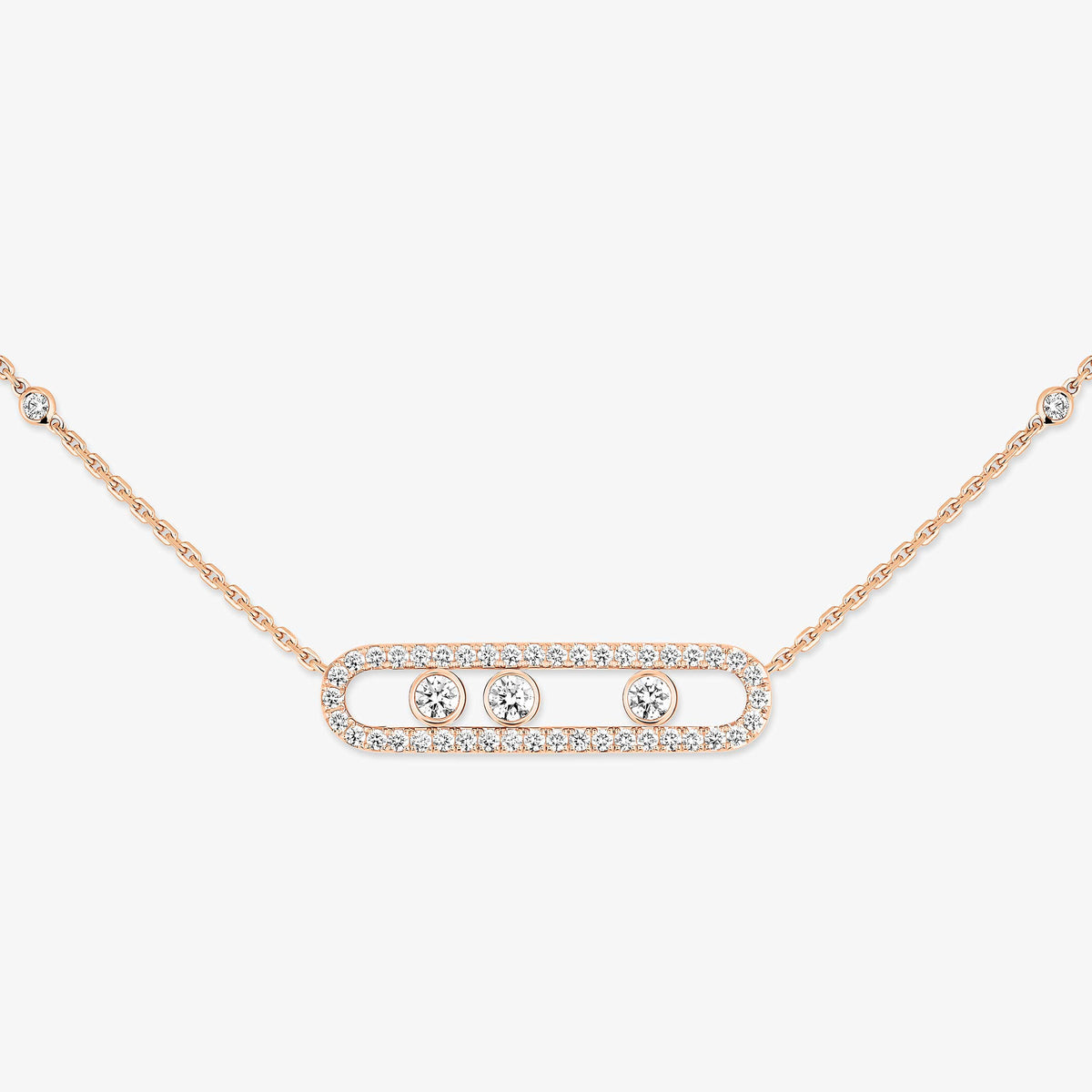 [Limara] Move Pave_ Rose Gold Diamond Necklace