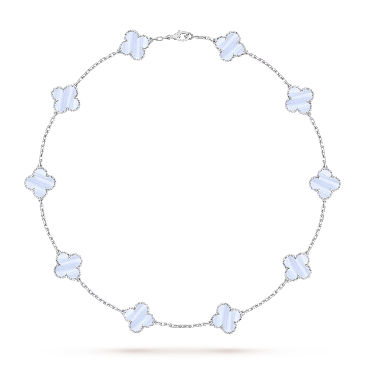 [Limara]CLASSIC LUCKY 10-MOTIF CLOVER NECKLACE WHITE GOLD COLLECTION