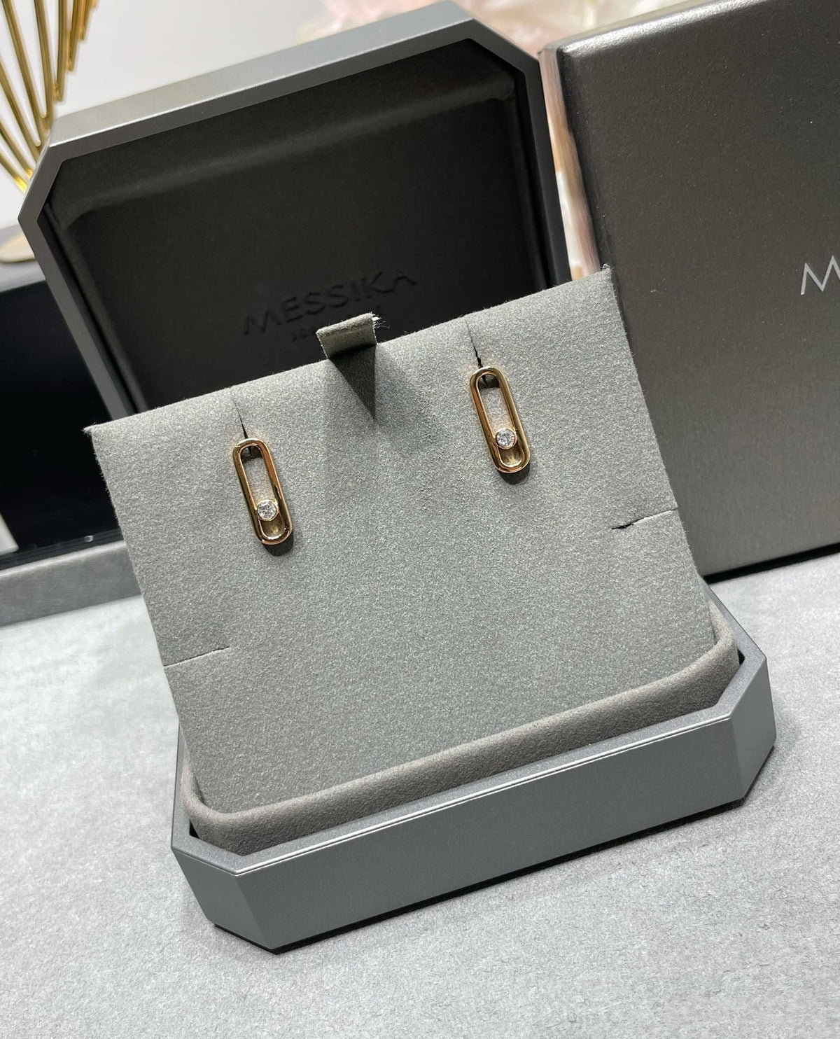 [Limara]MOVE UNO SMALL 1 DIAMOND EARRINGS